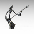 Eastern Statue Traditional Instrument Musician Bronze Sculpture Tple-008
